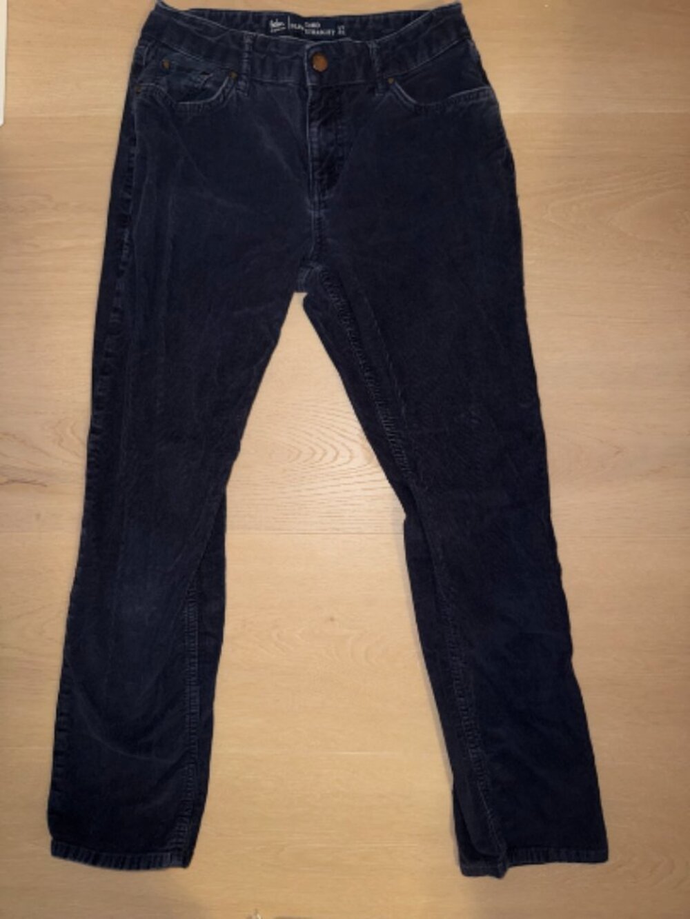 Boden navy corduroy straight-leg pants